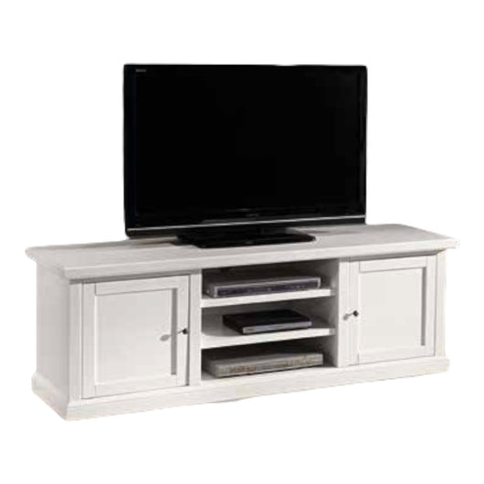 Porta tv 2 ante in legno shabby bianco 160x46x56 (1365) - Mobili 2G