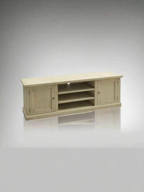Porta tv 2 ante legno shabby avorio anticato 160x46x56 - Mobili 2G