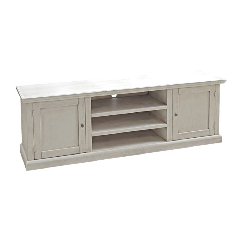 Porta tv 2 ante legno shabby bianco anticato 160x46x56 - Mobili 2G