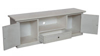 Porta tv 2 ante legno shabby bianco anticato 160x46x56 - Mobili 2G