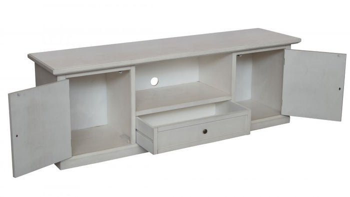 Porta tv 2 ante legno shabby bianco anticato 160x46x56 - Mobili 2G