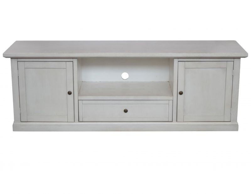 Porta tv 2 ante legno shabby bianco anticato 160x46x56 - Mobili 2G