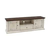 Porta tv 2 ante legno shabby bianco anticato noce 160x46x56 - Mobili 2G