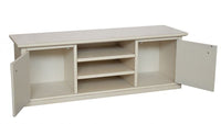 Porta tv 2 ante legno shabby bianco decori 160x46x56 - Mobili 2G