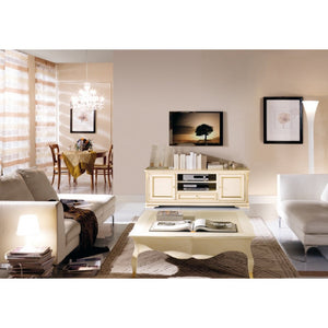 Porta tv 2 ante shabby in legno bianco/oro l.181 p.52 h.65 - Mobili 2G