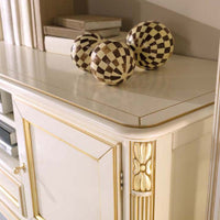 Porta tv 2 ante shabby in legno bianco/oro l.181 p.52 h.65 - Mobili 2G