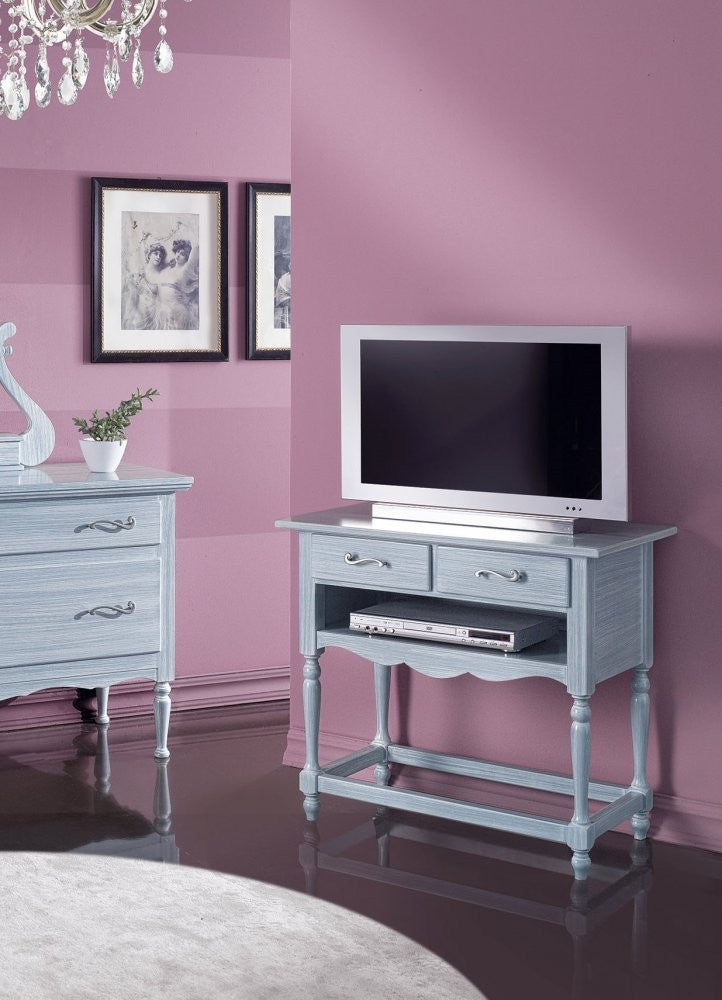 Porta tv 2 cassetti 1 vano a giorno legno grezzo 84x48x75 - Mobili 2G