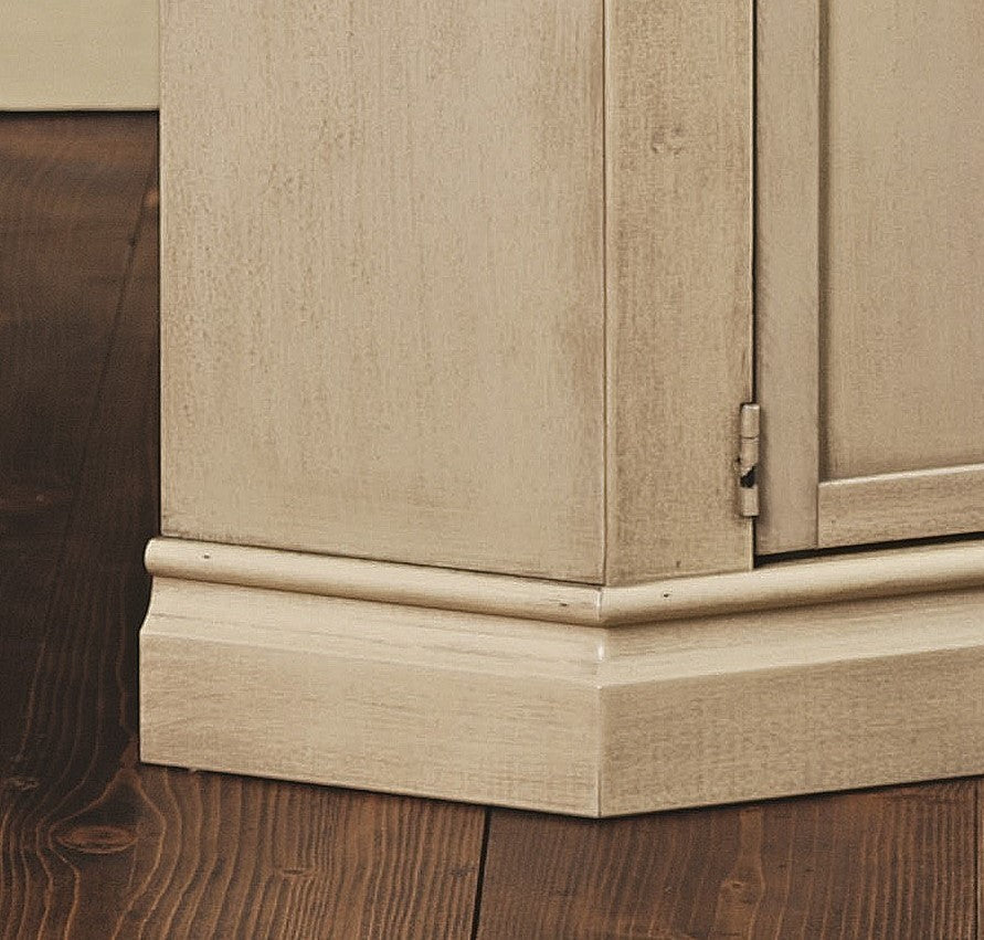 Porta tv 2 in legno shabby ad angolo avorio patinato 70x70x75 - Mobili 2G