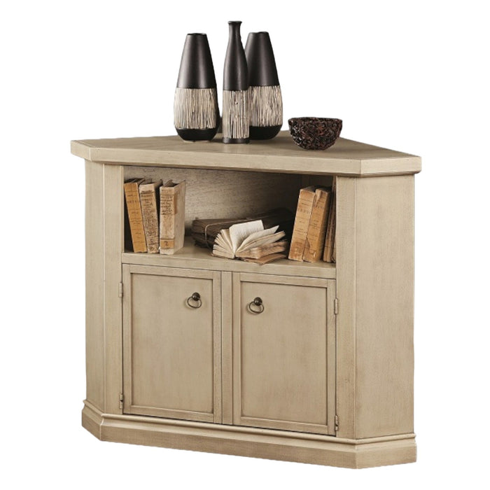 Porta tv 2 in legno shabby ad angolo avorio patinato 70x70x75 - Mobili 2G