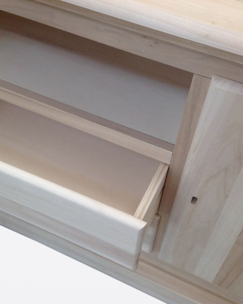 Porta tv 2 porte 2 cassetti legno grezzo 110x45x68 (5001) - Mobili 2G