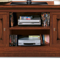 Porta tv 2 porte classico intarsiato legno tinta noce 130x50x60