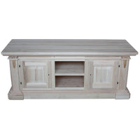 Porta tv 2 porte in legno grezzo arte povera  l.158 p.60 h.62 (401) - Mobili 2G