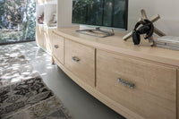 Porta tv 3 cassetti in legno con decoro onda l.180 p.51 h.50 - Mobili 2G