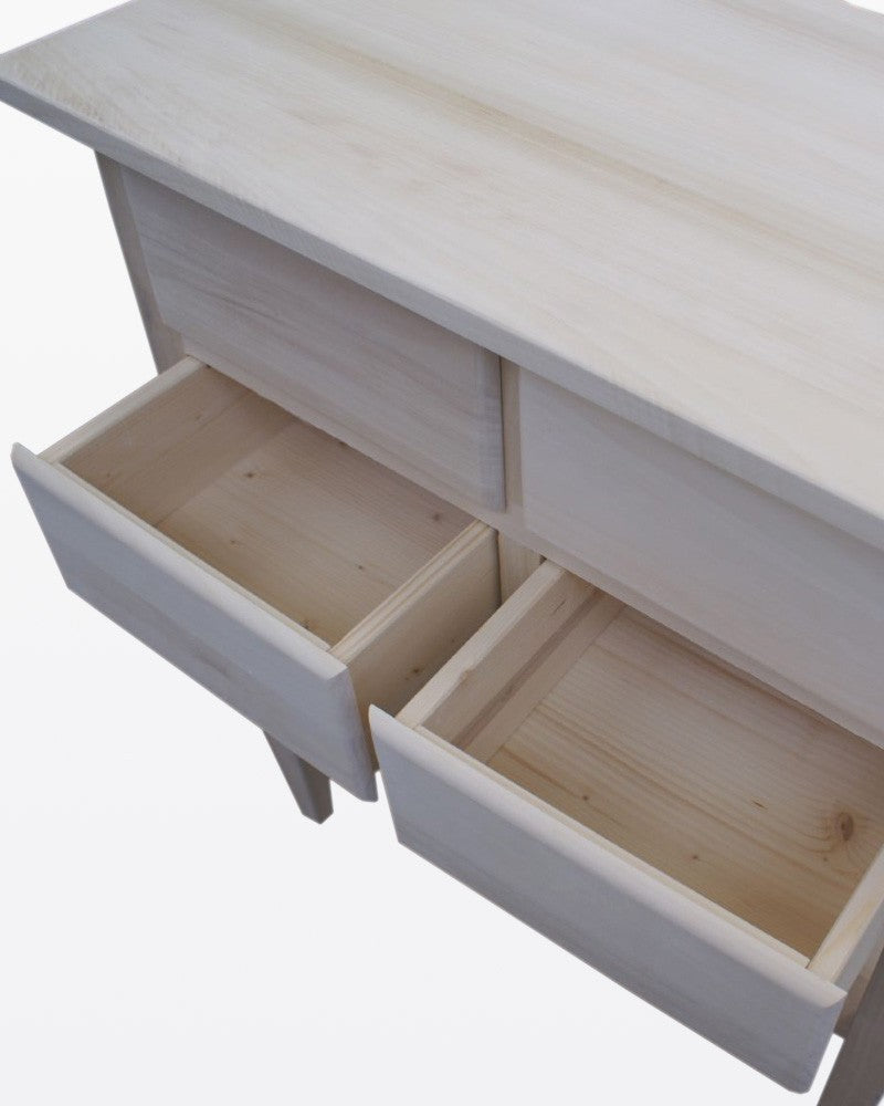 Porta tv 4 cassetti 1 ripiano legno grezzo 68x39x80 (972) - Mobili 2G