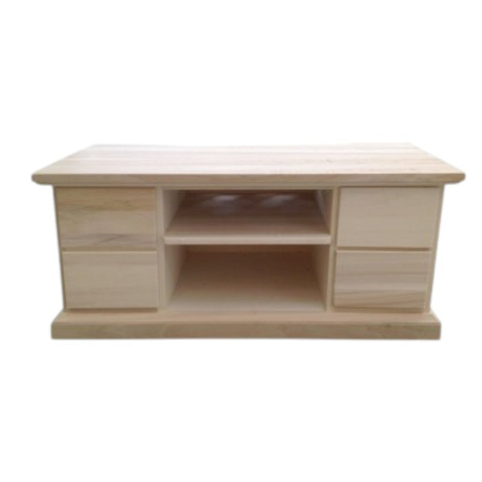 Porta tv 4 cassetti arte povera in legno grezzo  l.120 p.53 h.53 (982) - Mobili 2G