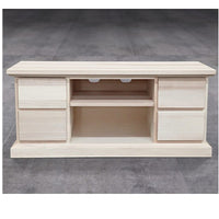 Porta tv 4 cassetti arte povera in legno grezzo  l.120 p.53 h.53 (982) - Mobili 2G