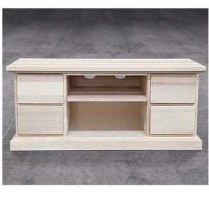 Porta tv 4 cassetti arte povera in legno grezzo  l.120 p.53 h.53 (982) - Mobili 2G