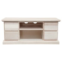 Porta tv 4 cassetti arte povera in legno grezzo  l.120 p.53 h.53 (982) - Mobili 2G