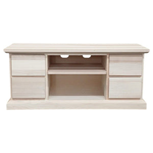 Porta tv 4 cassetti arte povera in legno grezzo  l.120 p.53 h.53 (982) - Mobili 2G