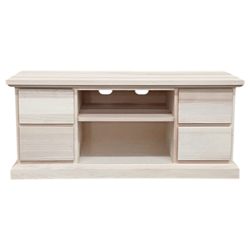 Porta tv 4 cassetti arte povera in legno grezzo  l.120 p.53 h.53 (982) - Mobili 2G