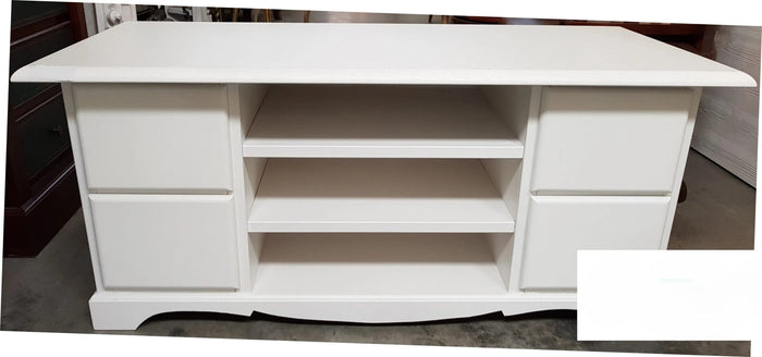 Porta tv 4 cassetti in legno shabby bianco 117x49x53 (1536) - Mobili 2G