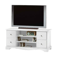 Porta tv 4 cassetti in legno shabby bianco 117x49x53 (1536) - Mobili 2G