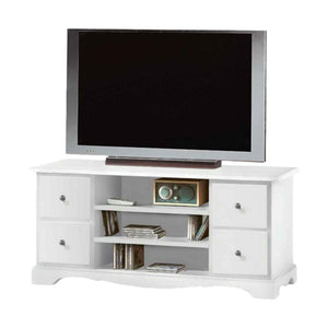 Porta tv 4 cassetti in legno shabby bianco 117x49x53 (1536) - Mobili 2G