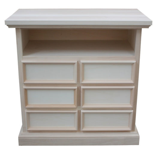 Porta tv 6 cassetti 1 vano a giorno legno grezzo 83x47x84 - Mobili 2G