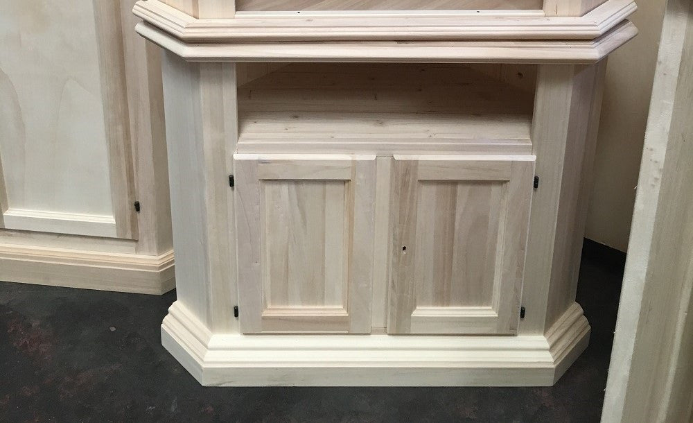 Porta tv angolare in legno classico 2 porte grezzo l.73 x 73 h.83 (208) - Mobili 2G