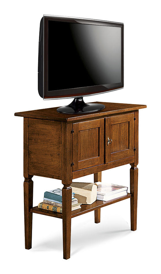 Porta tv arte povera in legno massello tinta noce l.75 p.45 h.85 (704) - Mobili 2G