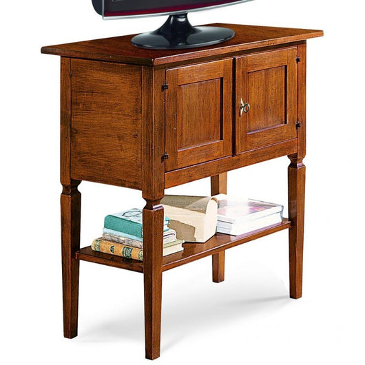 Porta tv arte povera in legno massello tinta noce l.75 p.45 h.85 (704) - Mobili 2G