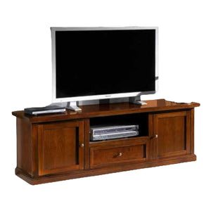 Porta tv arte povera in legno tinta noce 160x45h56