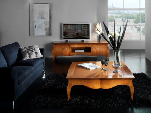 Porta tv bomabato 2 ante arte povera in legno tinta noce 197x53x60 - Mobili 2G