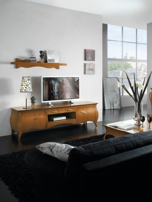 Porta tv bomabato 2 ante arte povera in legno tinta noce 197x53x60 - Mobili 2G