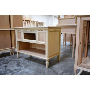 Porta tv classico 2 cassetti 1 ribalta in legno grezzo  l.100 p.51 h.75 - Mobili 2G