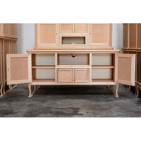 Porta tv classico 2 porte 2 cassetti in legno grezzo l.140 p.45 h.70 - Mobili 2G