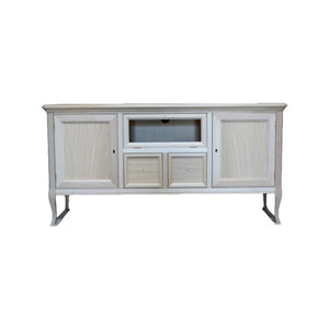 Porta tv classico 2 porte 2 cassetti in legno grezzo l.140 p.45 h.70 - Mobili 2G