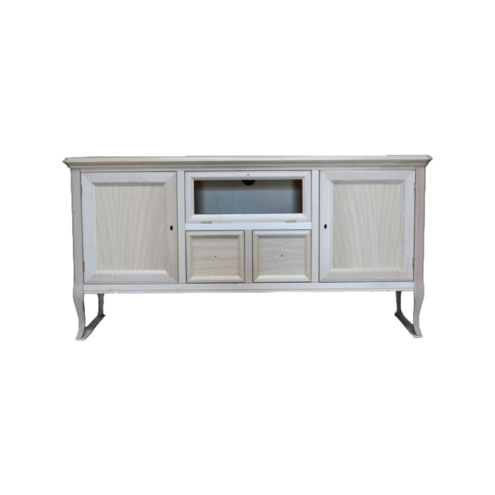 Porta tv classico 2 porte 2 cassetti in legno grezzo l.140 p.45 h.70 - Mobili 2G