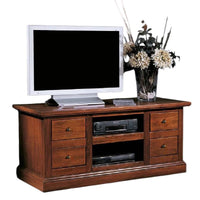 Porta tv classico 4 cassetti 2 vani tinta noce 120x50x53 - Mobili 2G