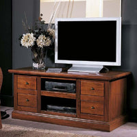 Porta tv classico 4 cassetti 2 vani tinta noce 120x50x53 - Mobili 2G