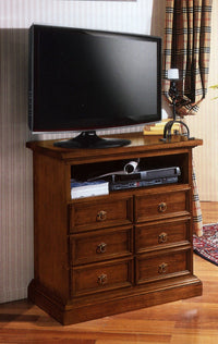 Porta tv classico 6 cassetti 1 vano tinta noce 83x47x84 - Mobili 2G
