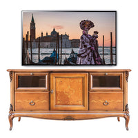 Porta tv classico in legno 1 porta 2 cassetti 2 ribalte bassano l.141 p.47 h.70 - Mobili 2G