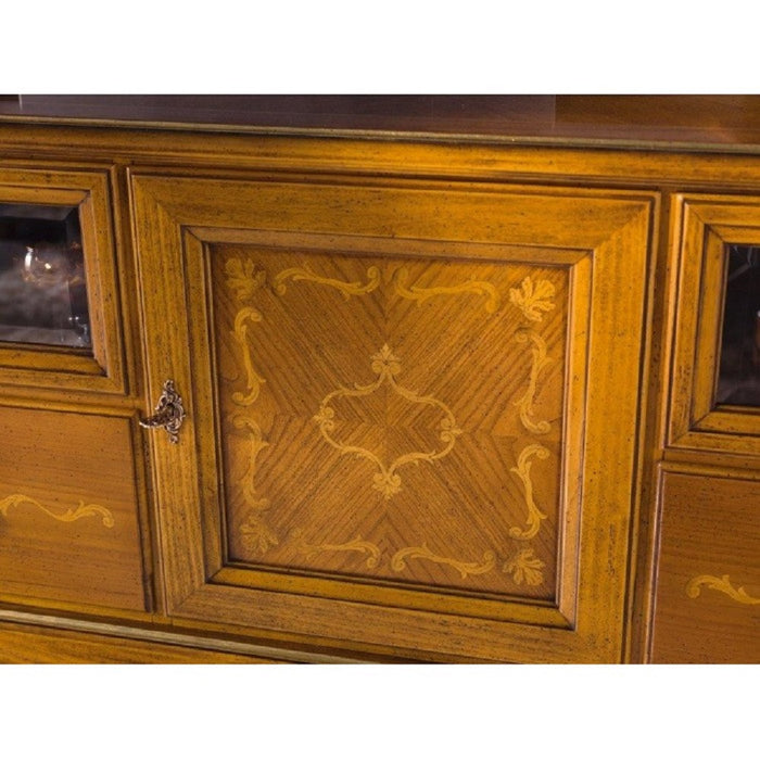 Porta tv classico in legno 1 porta 2 cassetti 2 ribalte bassano l.141 p.47 h.70 - Mobili 2G