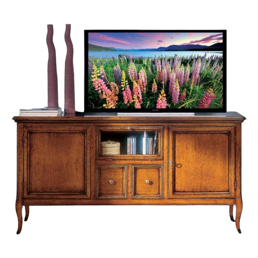 Porta tv classico in legno 2 porte 2 cassetti finitura bassano l.140 p.45 h.70 - Mobili 2G