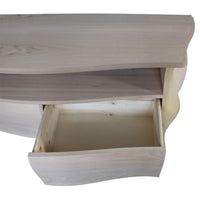 Porta tv  classico in legno bombato 2 cassetti grezzo l.141 p.45 h.62 (3267) - Mobili 2G