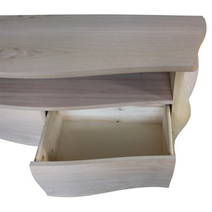 Porta tv  classico in legno bombato 2 cassetti grezzo l.141 p.45 h.62 (3267) - Mobili 2G