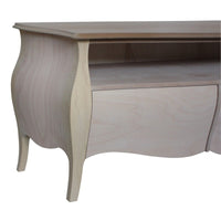 Porta tv  classico in legno bombato 3 cassetti grezzo l.176 p.45 h.62 (3268) - Mobili 2G