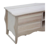 Porta tv  classico in legno bombato 4 cassetti grezzo l.182 p.50 h.61 (3026) - Mobili 2G