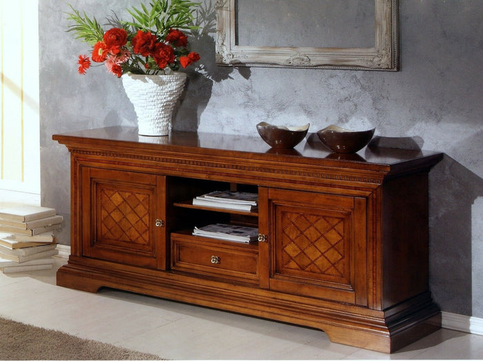 Porta tv in legno 2 ante scorrevoli noce bassano l.169 p.53 h.75