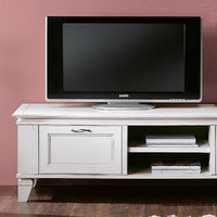 Porta tv  in legno 2 cassetti shabby bianco 176x60x50